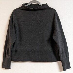 Women's NIKE Dark Gray Wide Neck Cropped Athletic Sweatshirt M